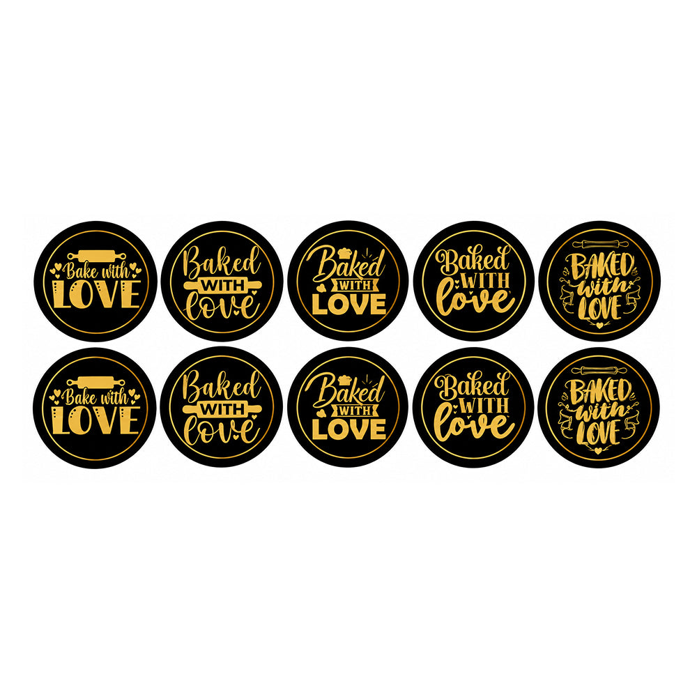 TPR242 Premium Self-Adhesive "Made With Love", "Baked With Love" & "Thank You" Stickers