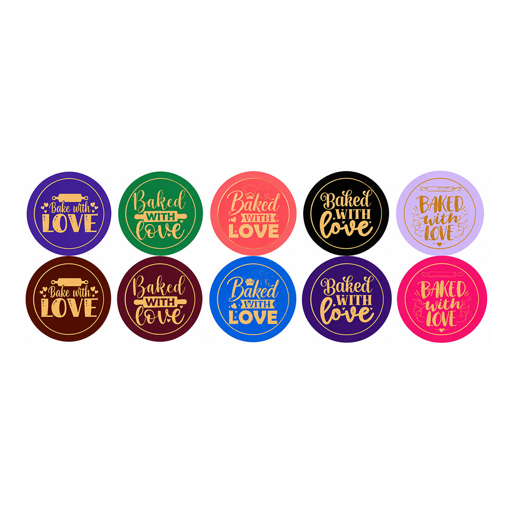 TPR242 Premium Self-Adhesive "Made With Love", "Baked With Love" & "Thank You" Stickers