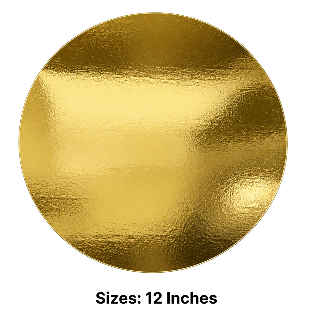 BT310 Round Cake Base – Heavy Premium Cardboard Cake Board, Gold Finish, 6/8/10/12 Inch Sizes