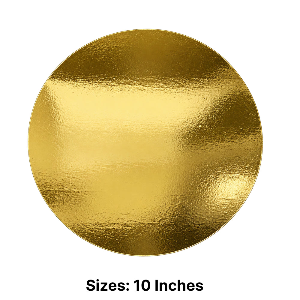 BT310 Round Cake Base – Heavy Premium Cardboard Cake Board, Gold Finish, 6/8/10/12 Inch Sizes