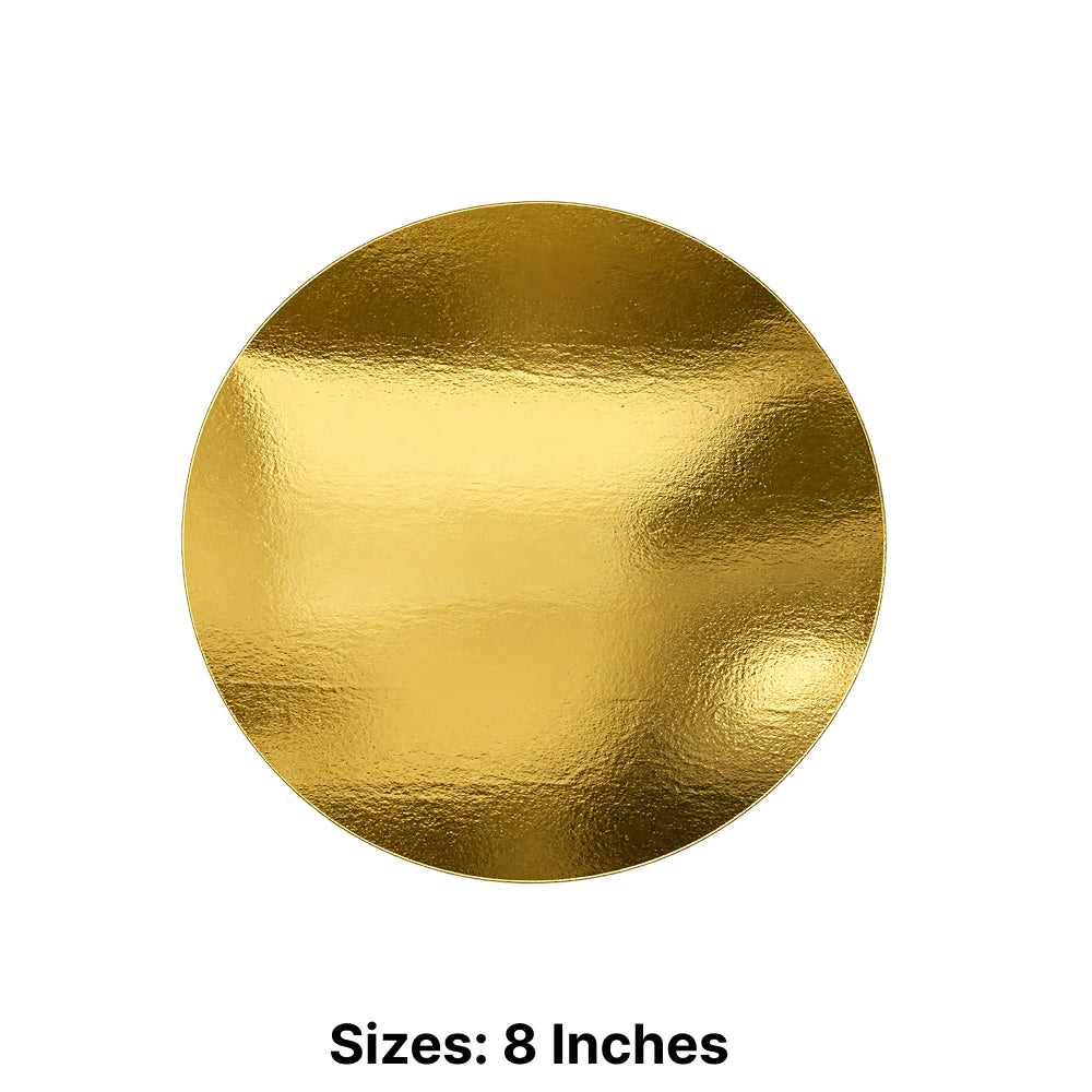 BT310 Round Cake Base – Heavy Premium Cardboard Cake Board, Gold Finish, 6/8/10/12 Inch Sizes
