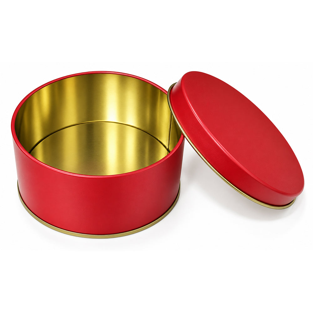 CL083 Matte Round Metal Gift Tin Box with Lid – 4 PCS Bundle Pack (4 x 2.5 Inch)