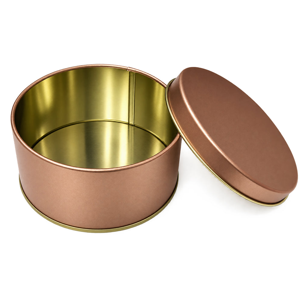 CL083 Matte Round Metal Gift Tin Box with Lid – 4 PCS Bundle Pack (4 x 2.5 Inch)