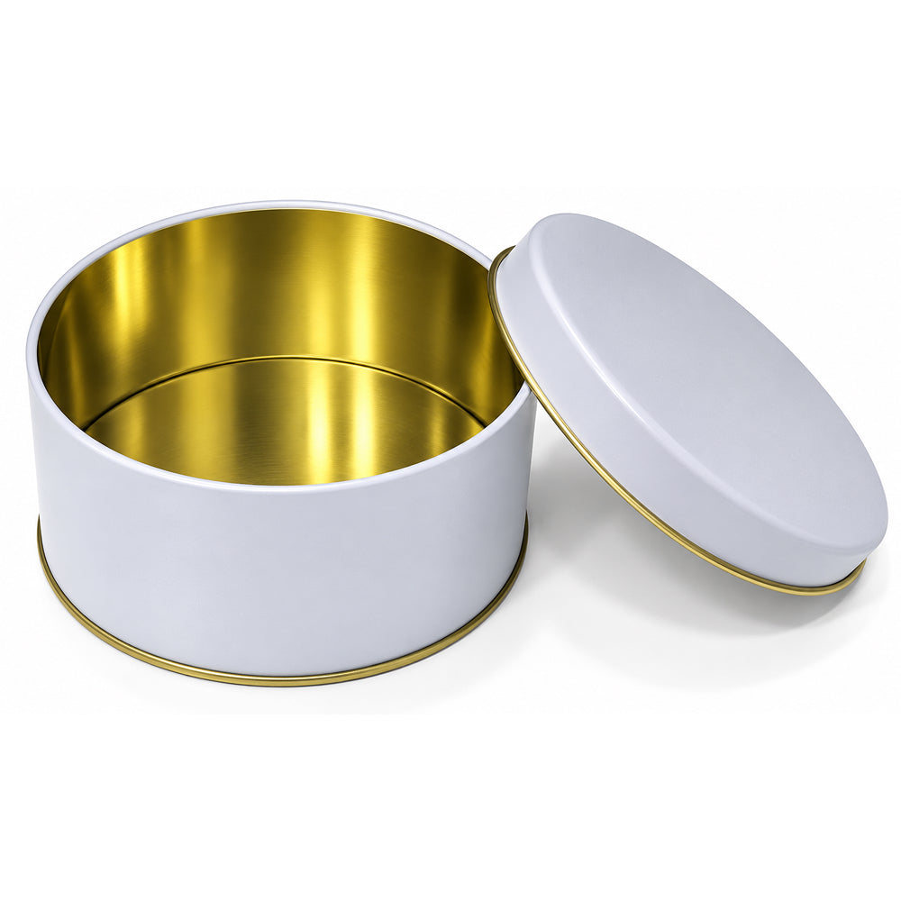 CL083 Matte Round Metal Gift Tin Box with Lid – 4 PCS Bundle Pack (4 x 2.5 Inch)