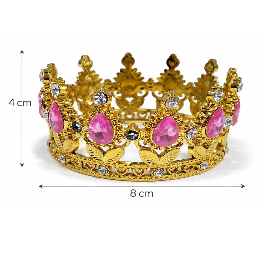 Royal Crown Cake Topper – Gold Crystal Tiara Decoration | TPR239