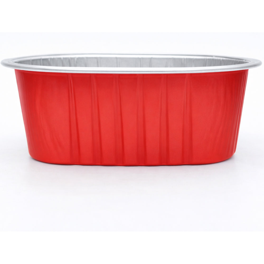 150ml Square Foil Container With Lid 10 Pieces Pack – Golden & Red Bake N Serve Cups CL086