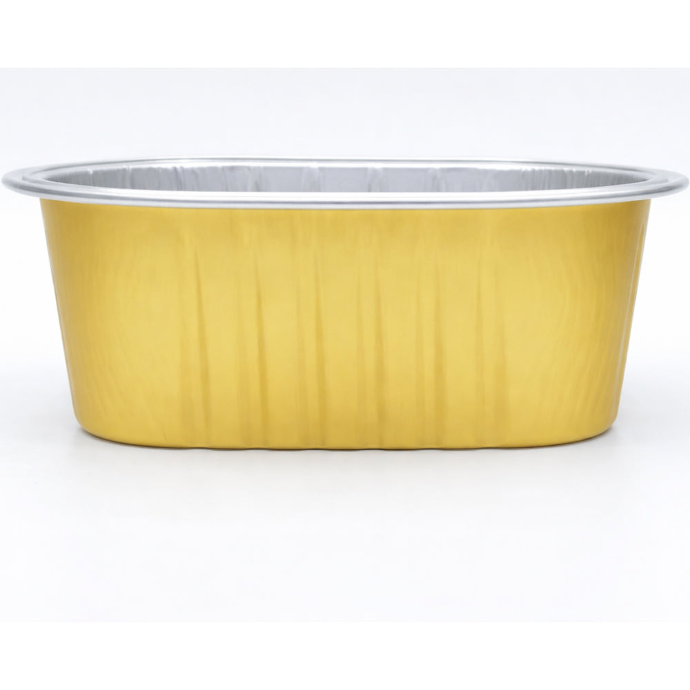 150ml Square Foil Container With Lid 10 Pieces Pack – Golden & Red Bake N Serve Cups CL086
