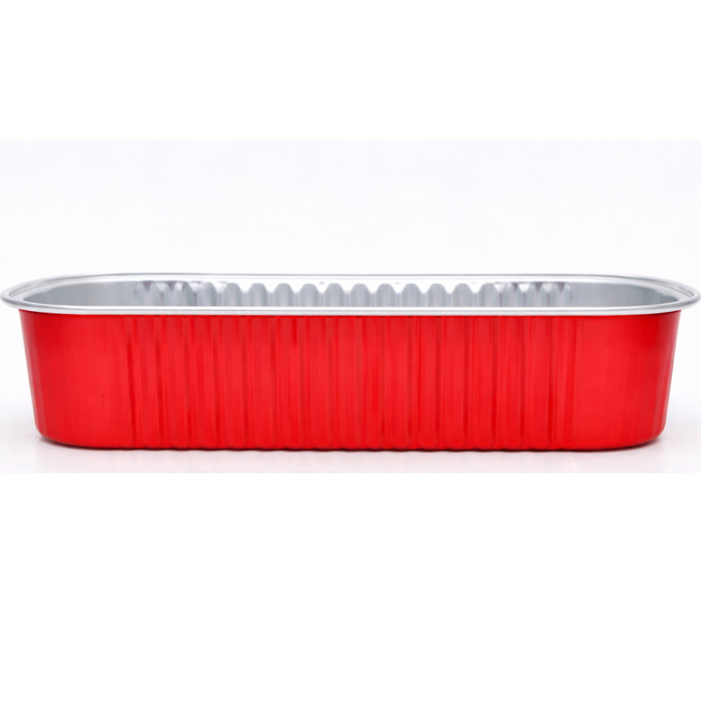 200ml Rectangular Foil Container With Lid 10 Pieces Pack – Golden & Red Bake N Serve Cups CL087