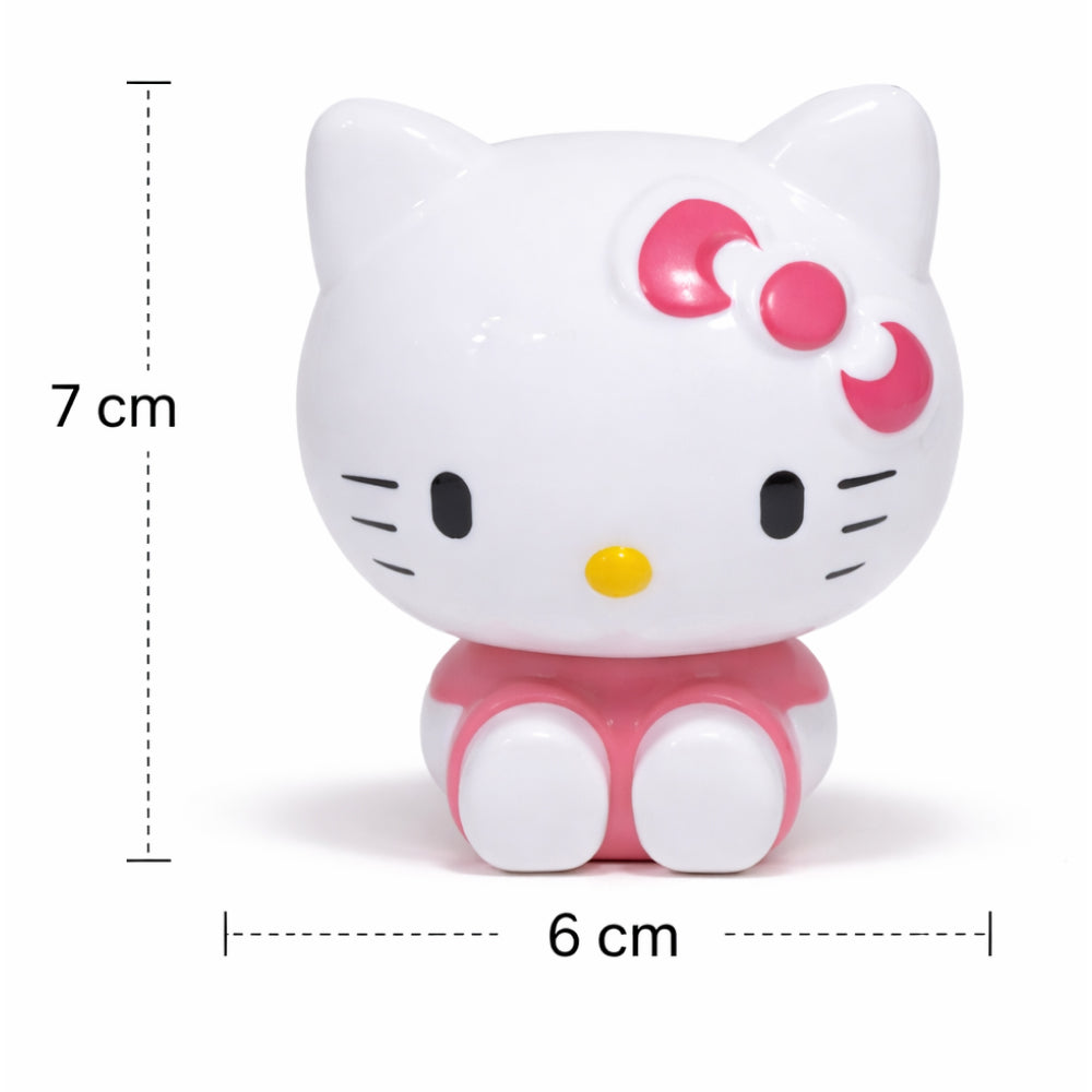 Hello Kitty figurine with dimensions labeled on a white background