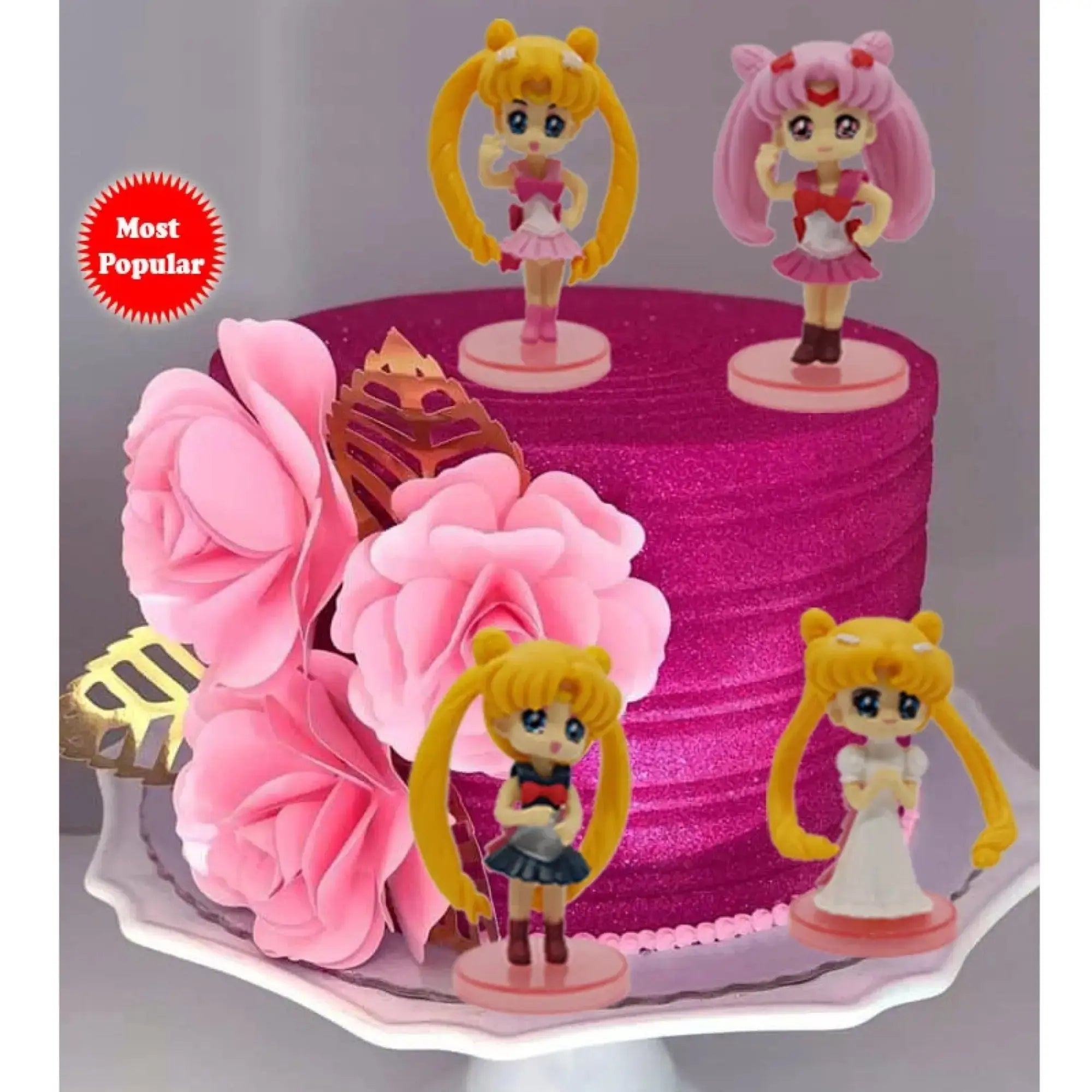 4 in 1 Sailor Moon Cake Toy Topper Set – Anime Figurines for Themed Cakes  | CTT041