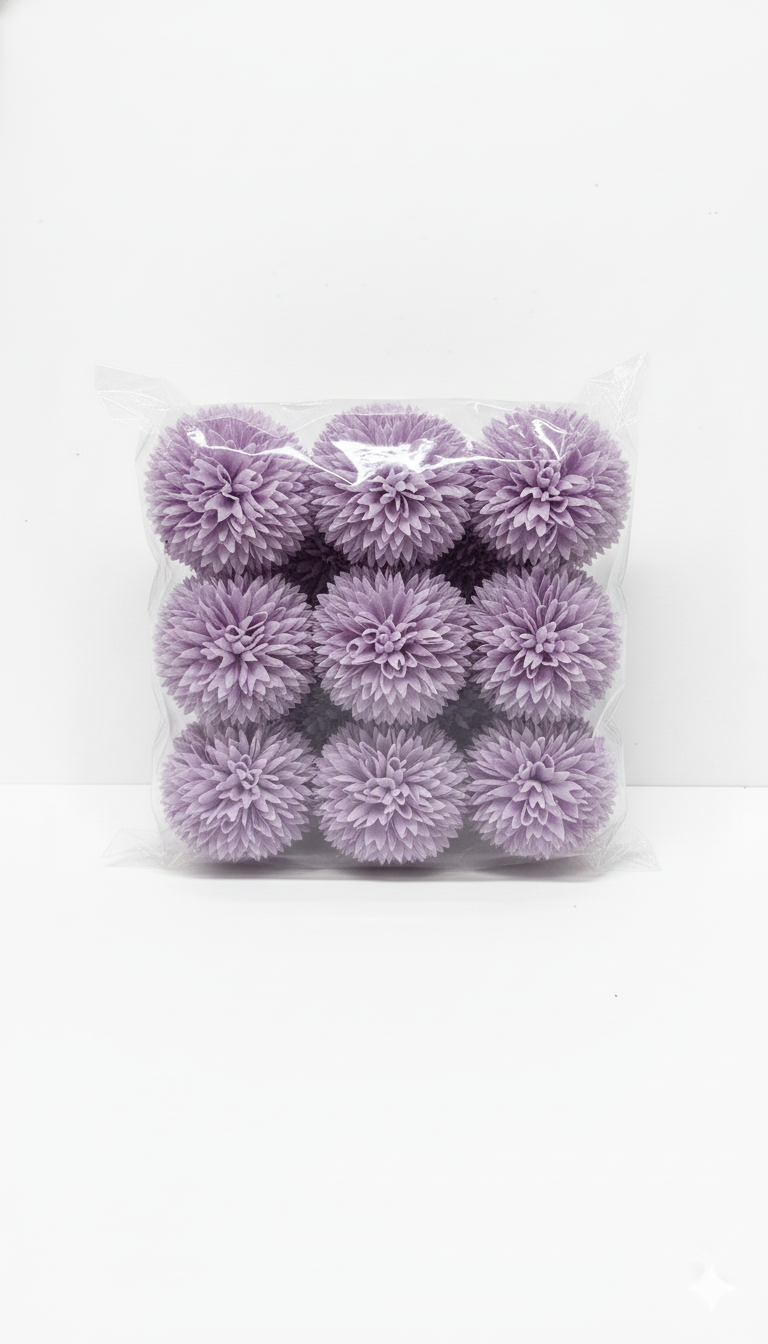 Premium Fluffy Artificial Flower Heads - (Pack Of 10) AF012