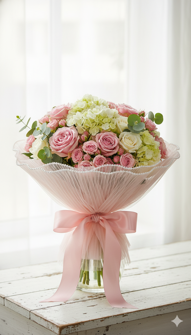 🎀 Elegant Pleated Tulle Fabric Roll (3 Meter) with Pearl Trim  TPR232