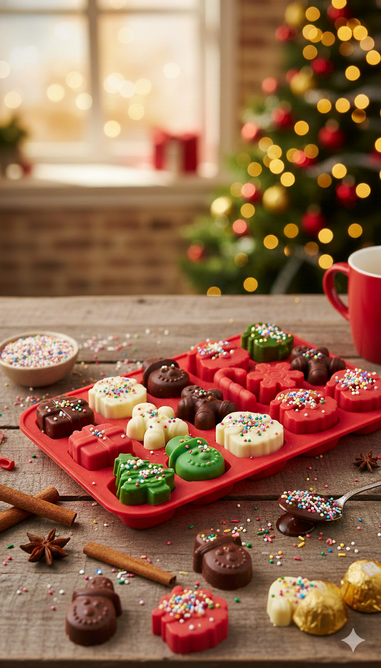 Christmas Theme Silicone Mold for Chocolates, Candy & Soap – CM007