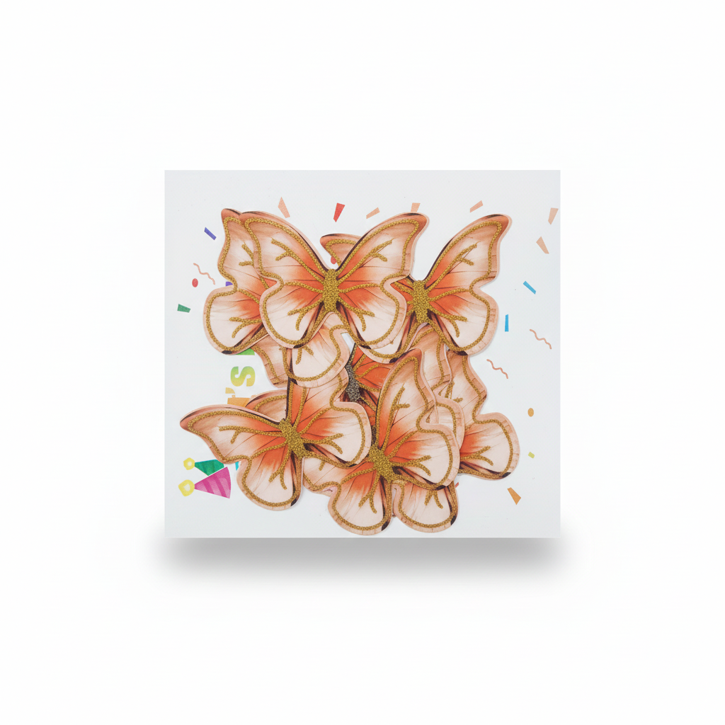 Cake Decoration: TPR233 3D Glitter Butterfly Toppers