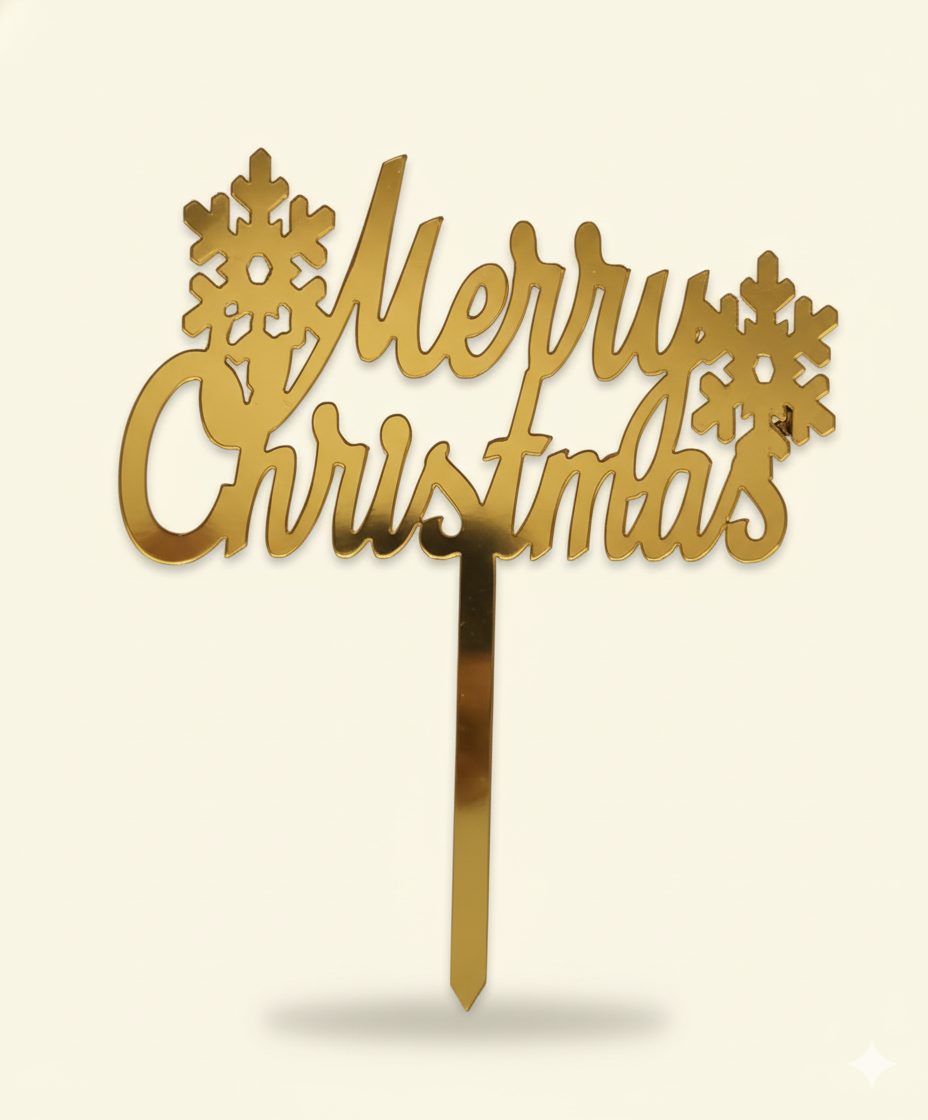 Acrylic Christmas Cake Topper – 4.5 Inch Festive Design | TPR224