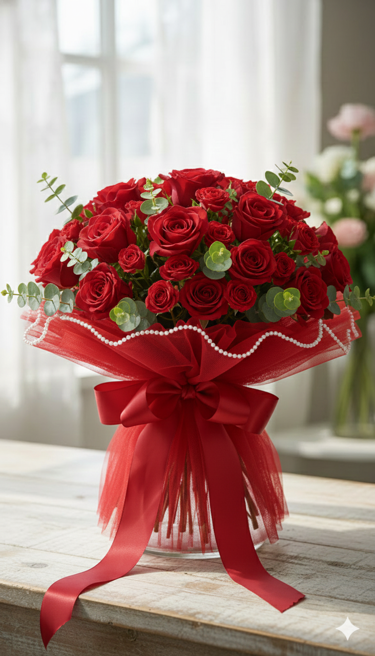 🎀 Elegant Pleated Tulle Fabric Roll (3 Meter) with Pearl Trim  TPR232