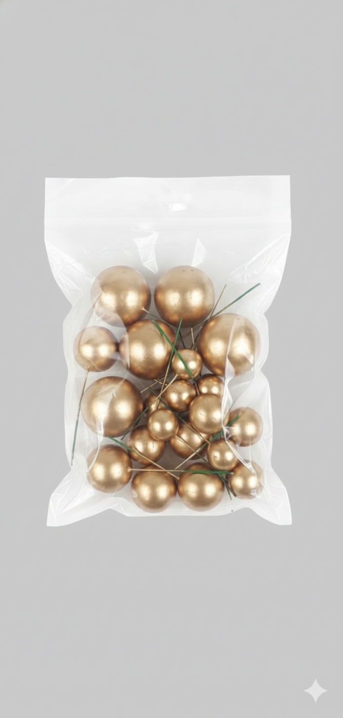 Shining Faux Ball Toppers for Cake Decoration TPR071