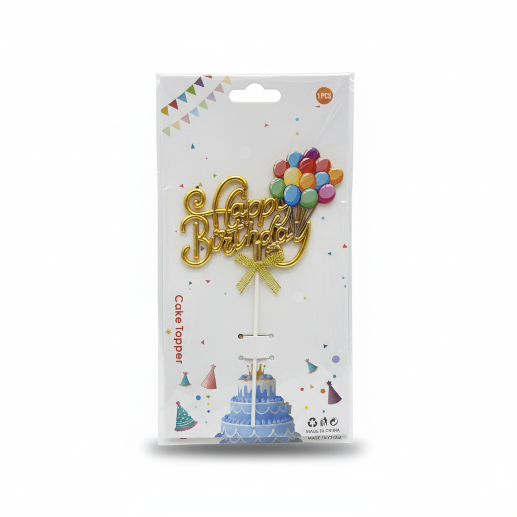Happy Birthday Balloon Cake Topper (TPR231)