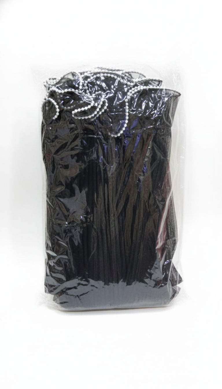 🎀 Elegant Pleated Tulle Fabric Roll (3 Meter) with Pearl Trim  TPR232