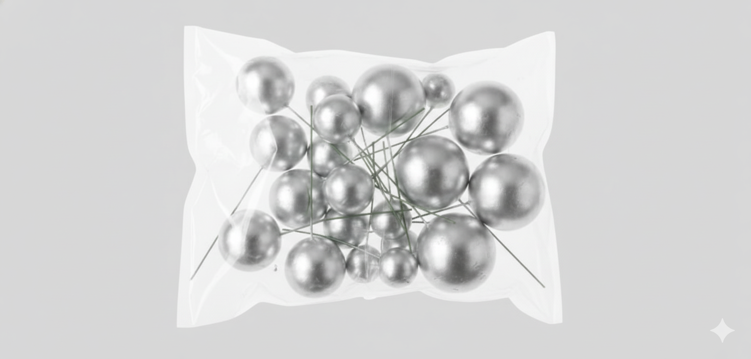 Shining Faux Ball Toppers for Cake Decoration TPR071