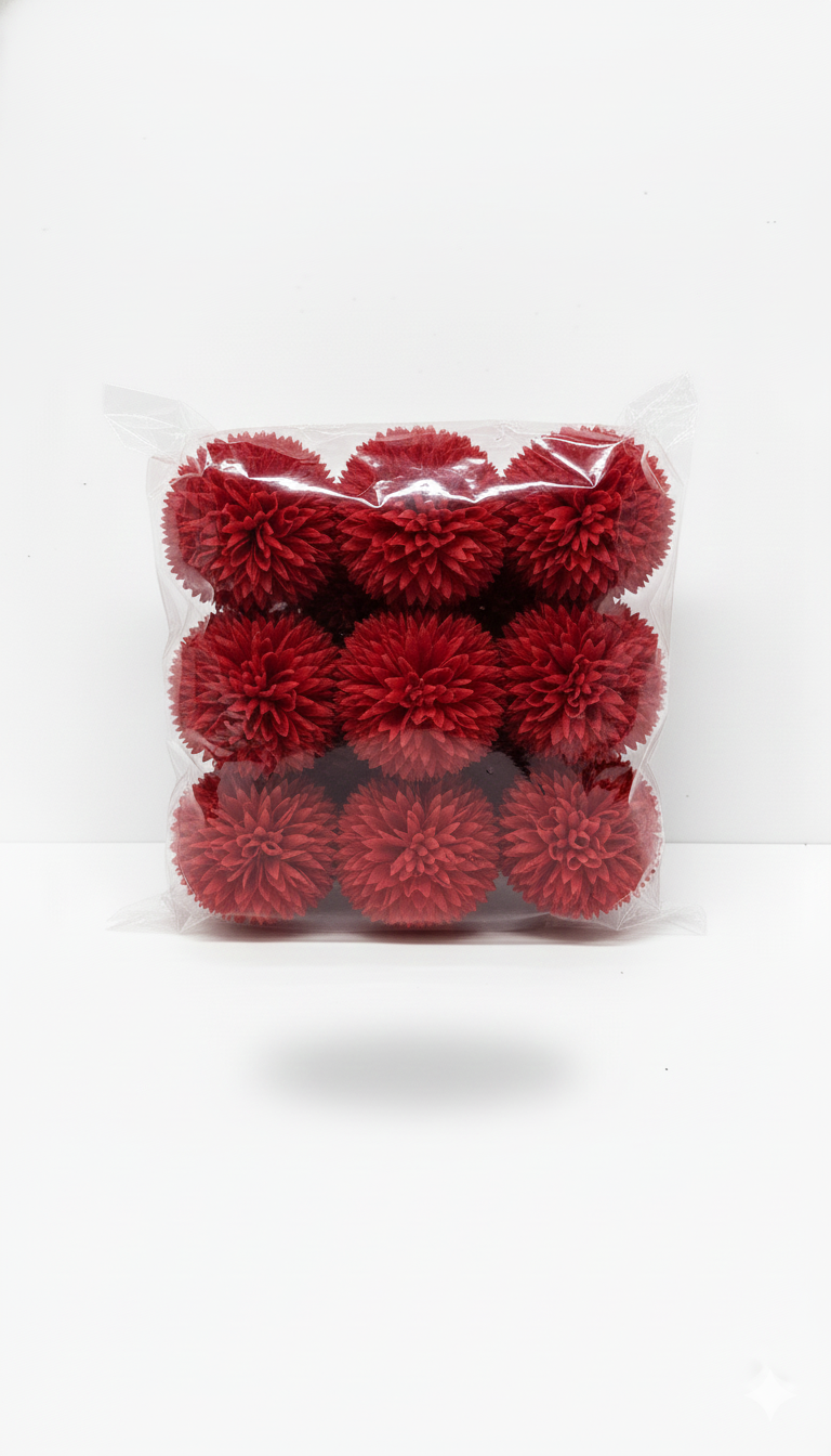 Premium Fluffy Artificial Flower Heads - (Pack Of 10) AF012