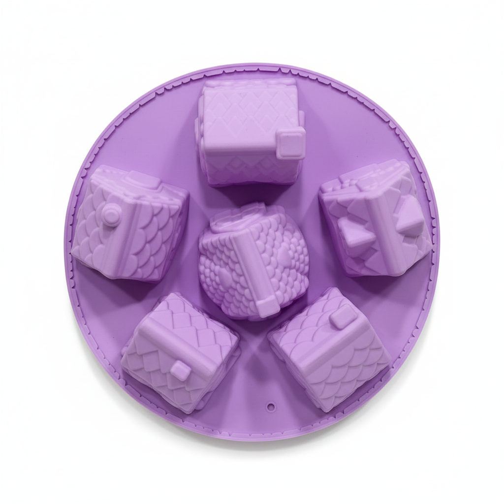 Mini Gingerbread House Silicone Mold – CM234  | 6-Cavity Village Design