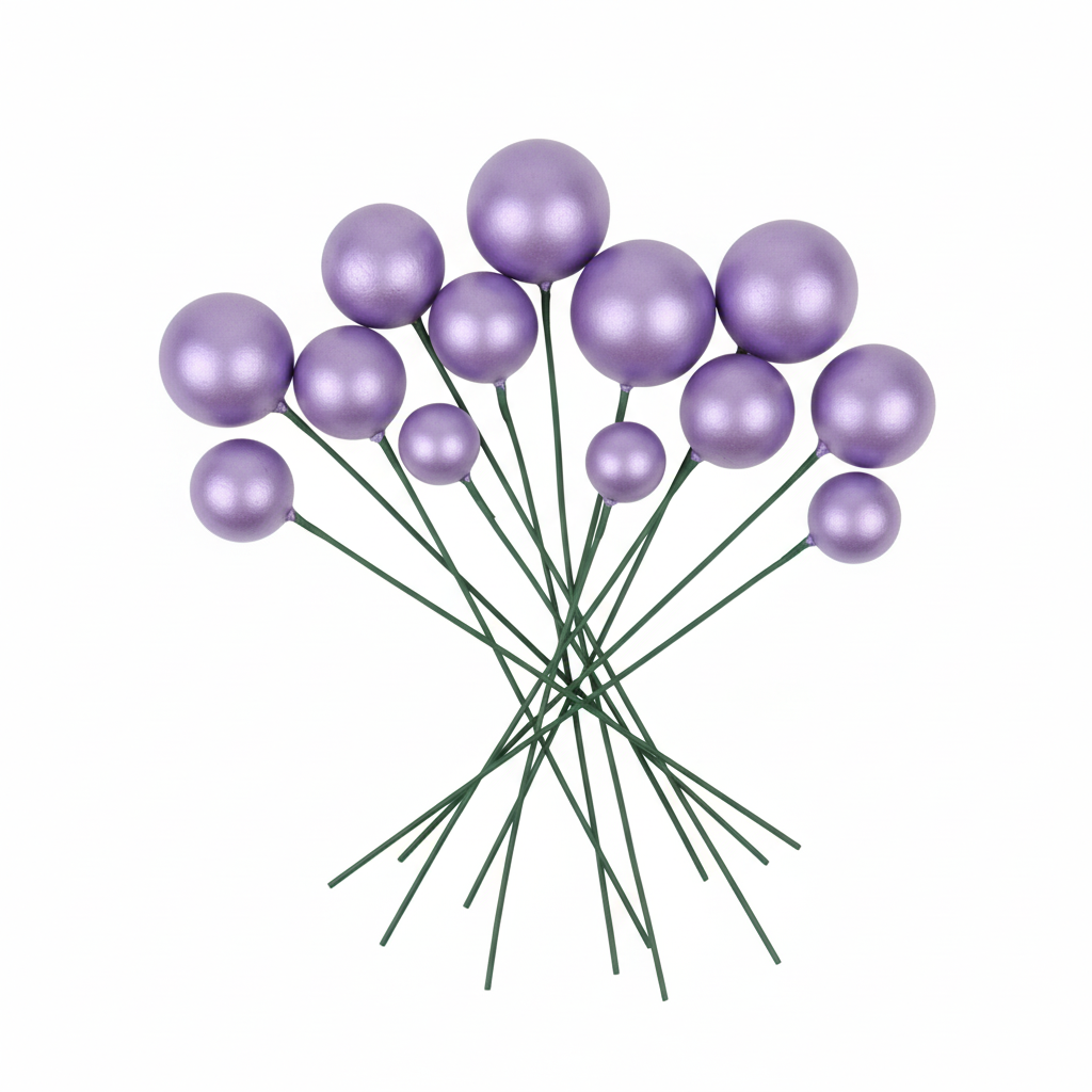 Shining Faux Ball Toppers for Cake Decoration TPR071