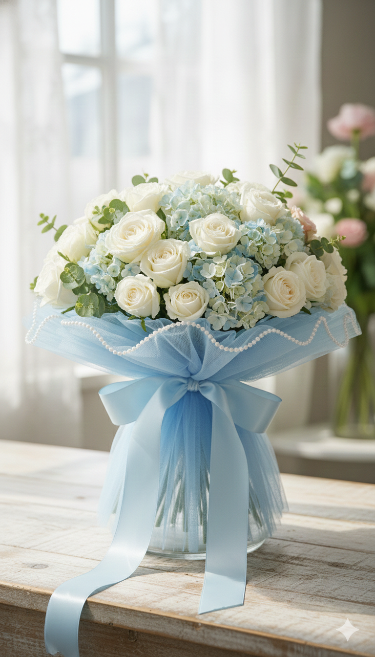 🎀 Elegant Pleated Tulle Fabric Roll (3 Meter) with Pearl Trim  TPR232