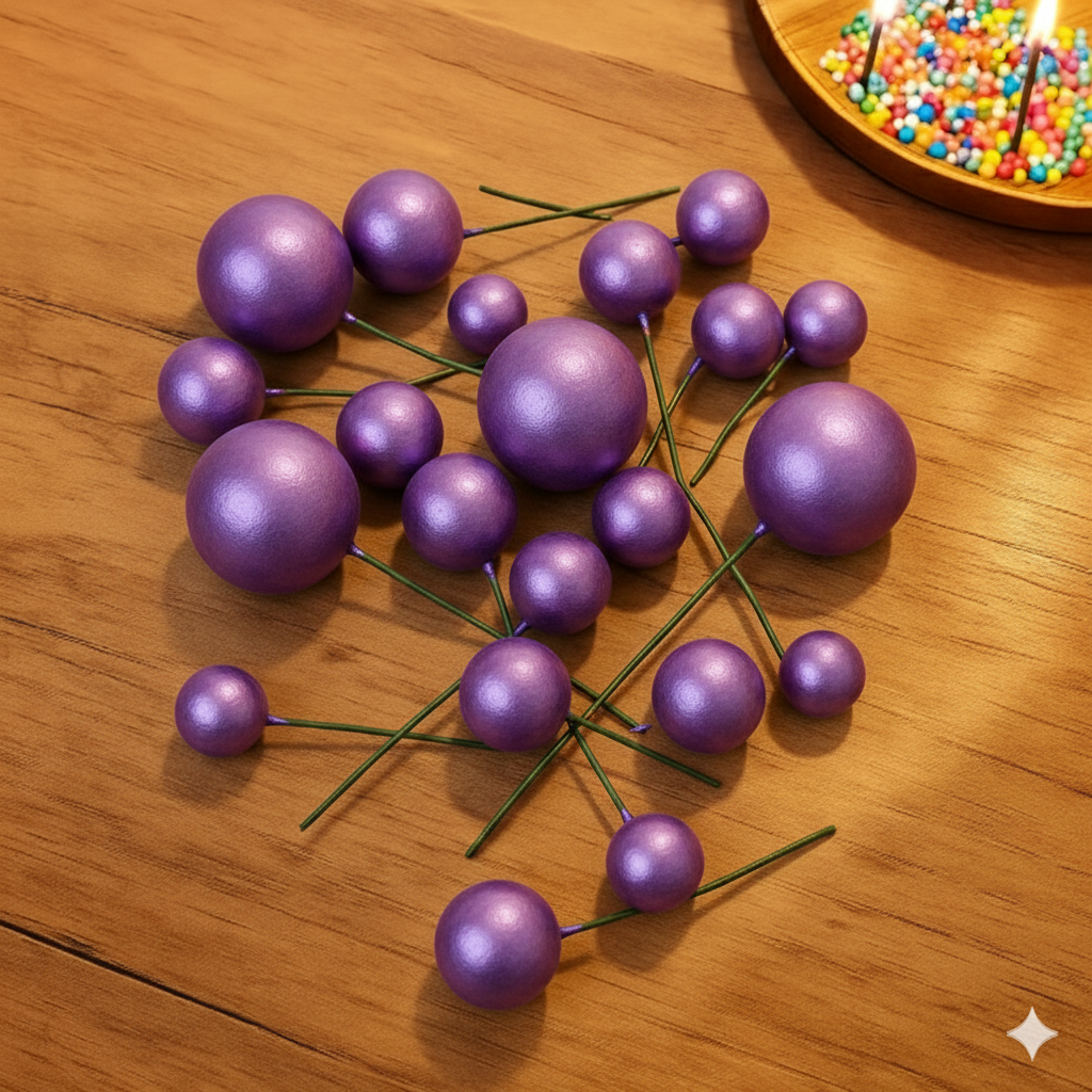 Shining Faux Ball Toppers for Cake Decoration TPR071