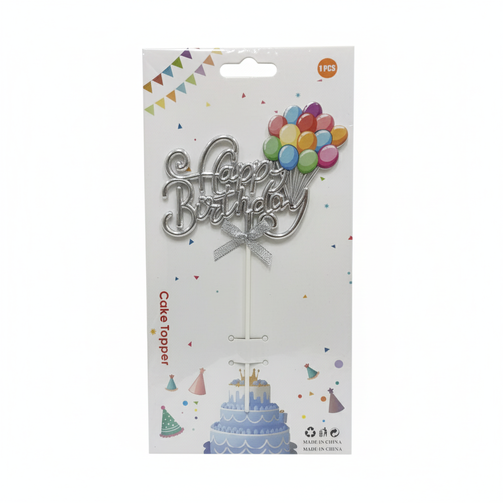 Happy Birthday Balloon Cake Topper (TPR231)