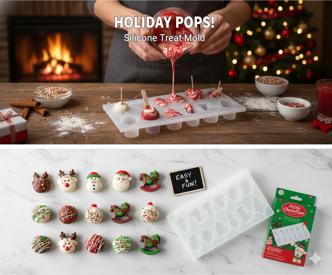 12-Cavity Christmas Tree Ornament Shapes Silicone Mold – Holiday Decor & Crafts | FM168