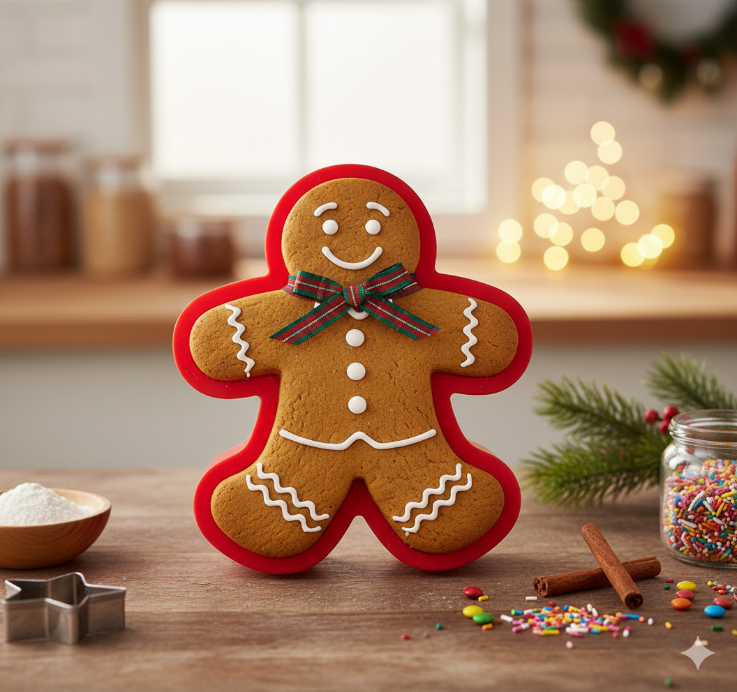 Large Silicone Gingerbread Man Cake Mold – CM235 | Single Cavity Baking Pan