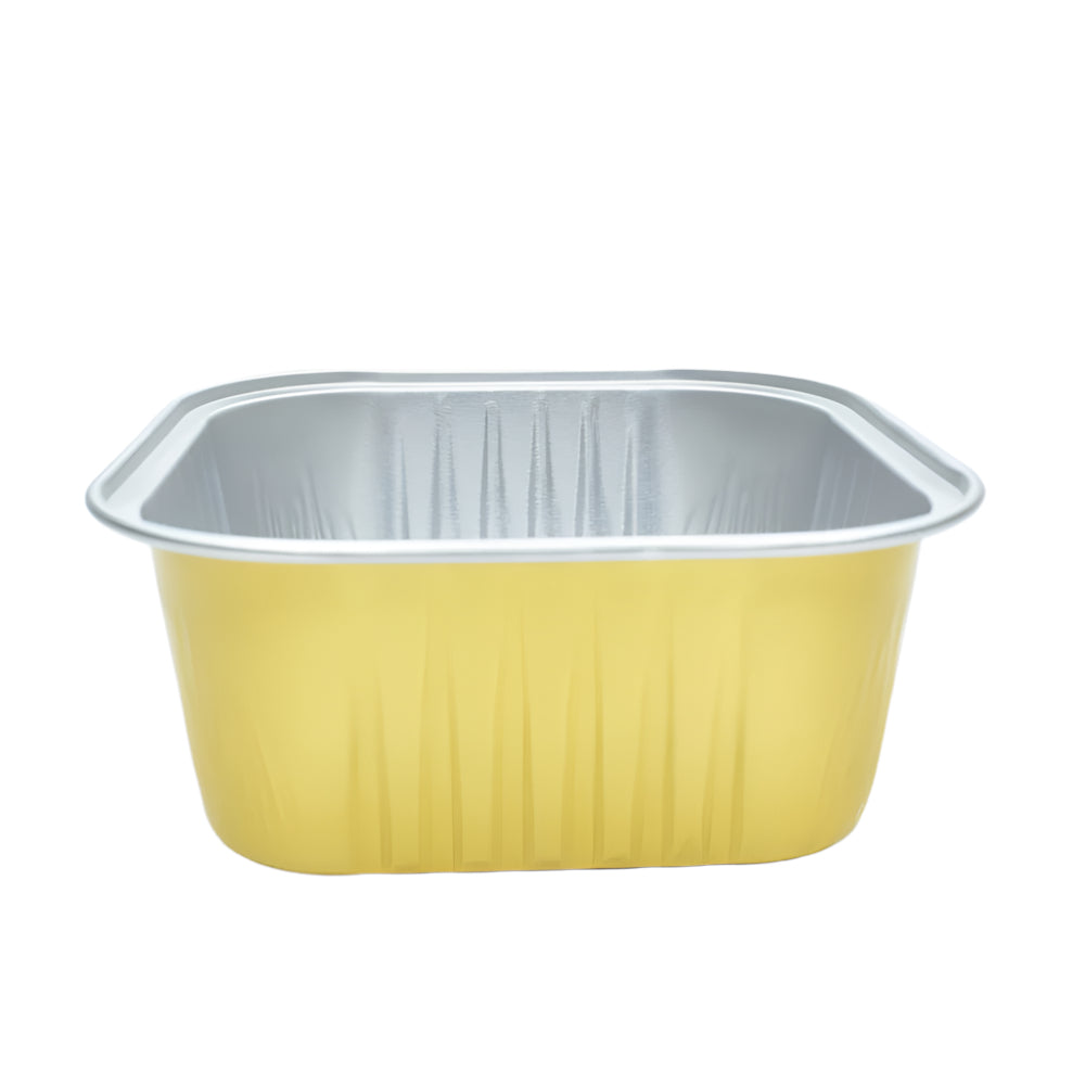 Golden Square Foil Containers on a white background.