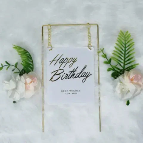 Rectangular Happy Birthday Cake Topper  TPR200