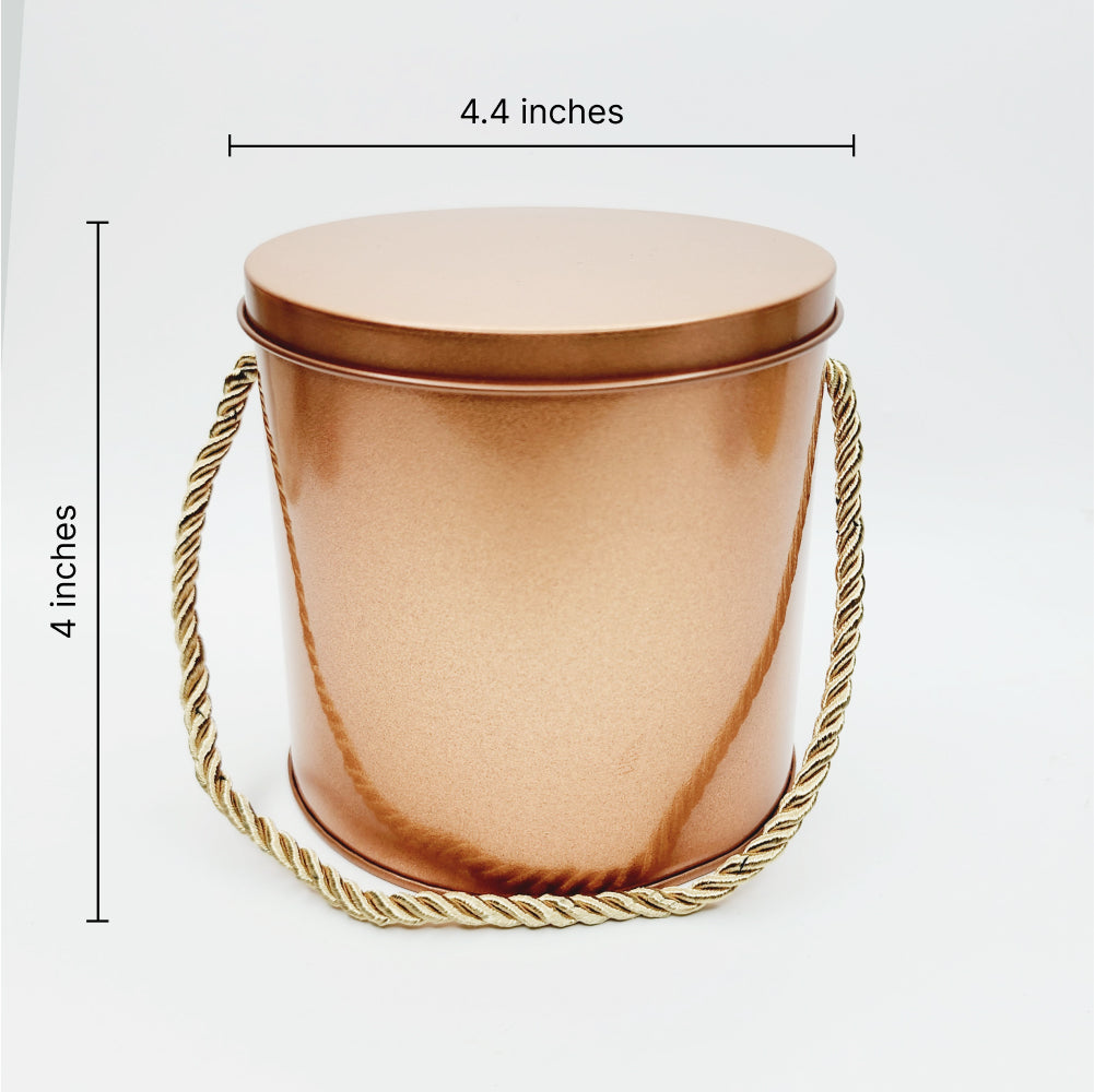 Dimensions of Hanging Rope Cake Tin Bronze displayed on a white background for easy reference.