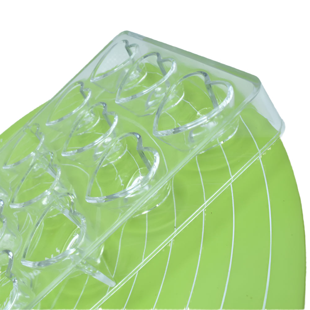 Close-up view of the Heart Shaped Polycarbonate Chocolate Mold highlighting its intricate design and detailing.