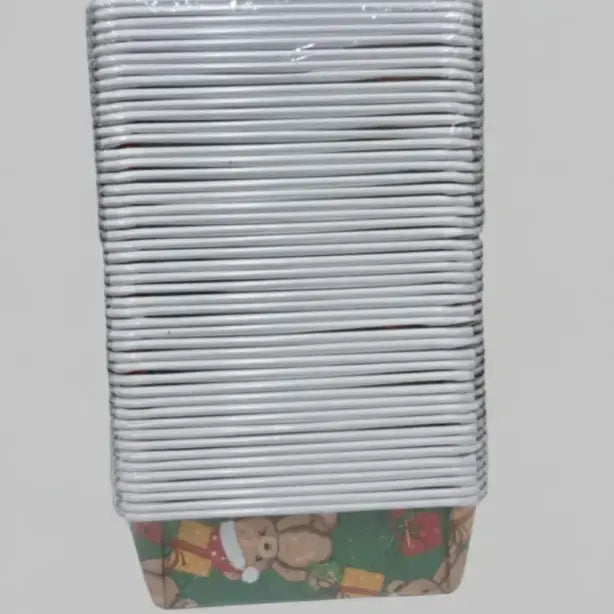 EZ001 Rectangular Christmas Mould / Paper Loaf Pan (10 Piece Packet)
