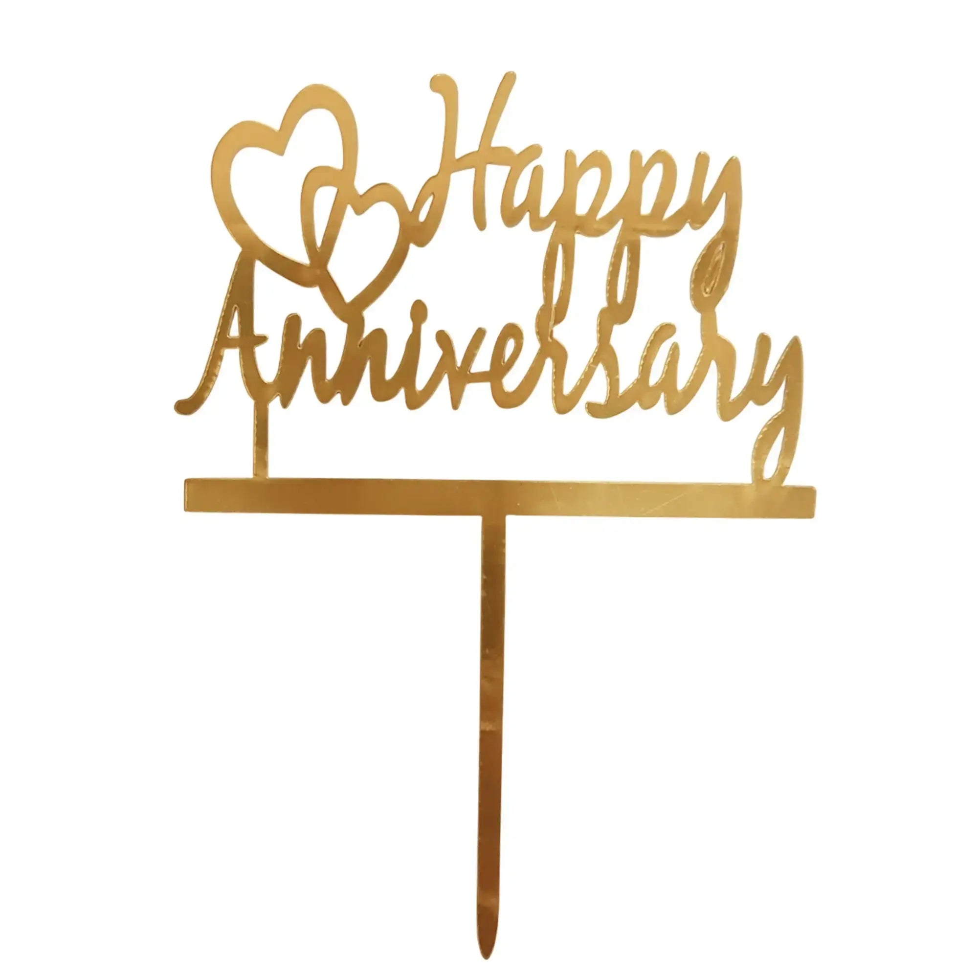 Golden Acrylic Happy Birthday Cake Topper (Design 17) TPR118