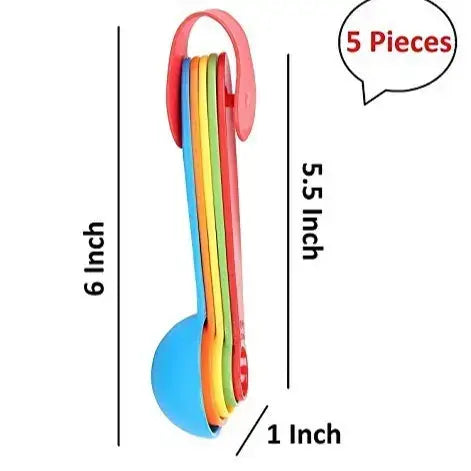 Plastic Measuring Spoons Set – 5 Colorful Pieces | BT197