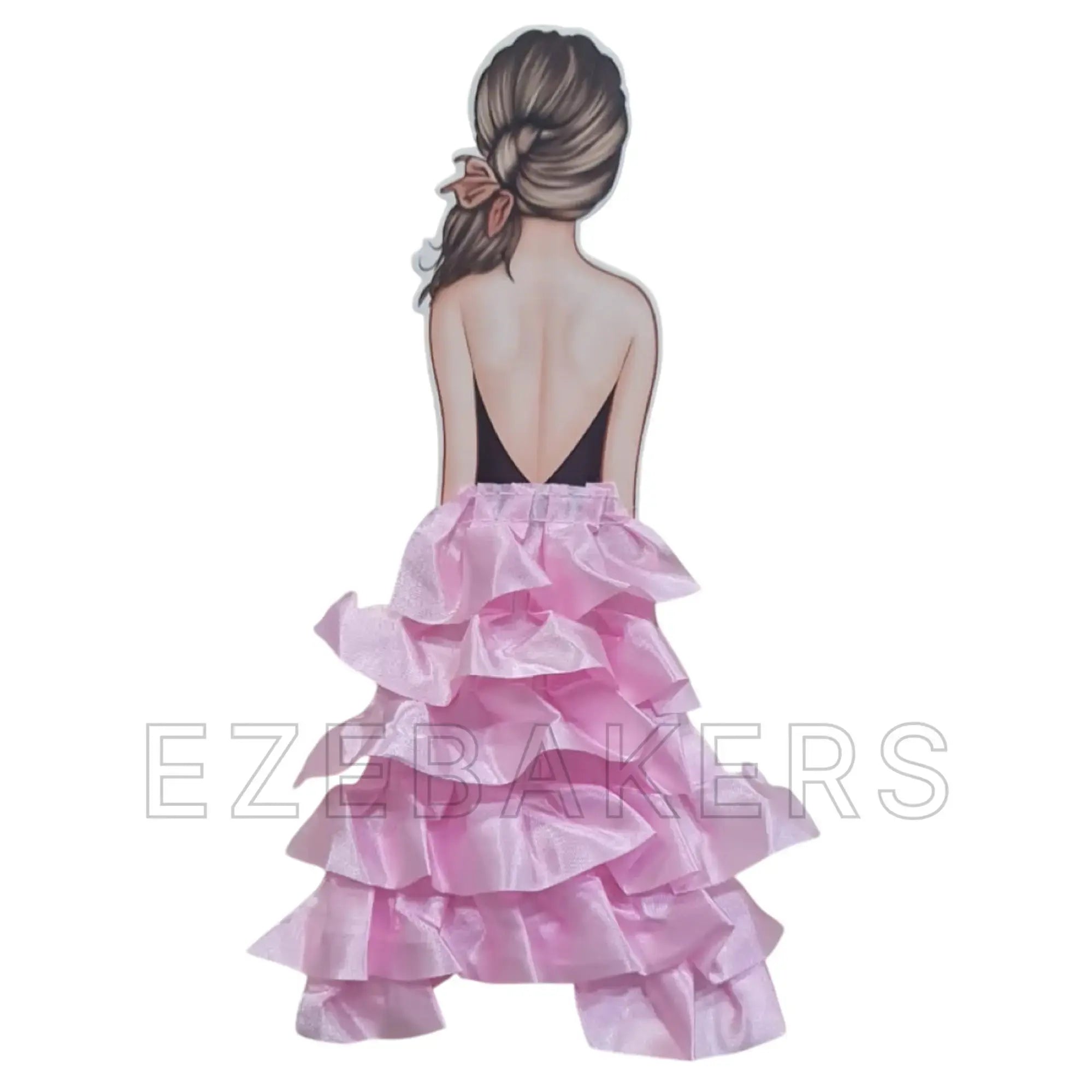 Lady with Gown Cake Topper – Elegant Figurine for Themed Cakes | TPR130