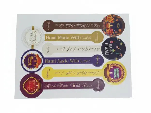 Long Diwali Jar Stickers – Festive Decorative Labels (No Design Choice) | TPR219