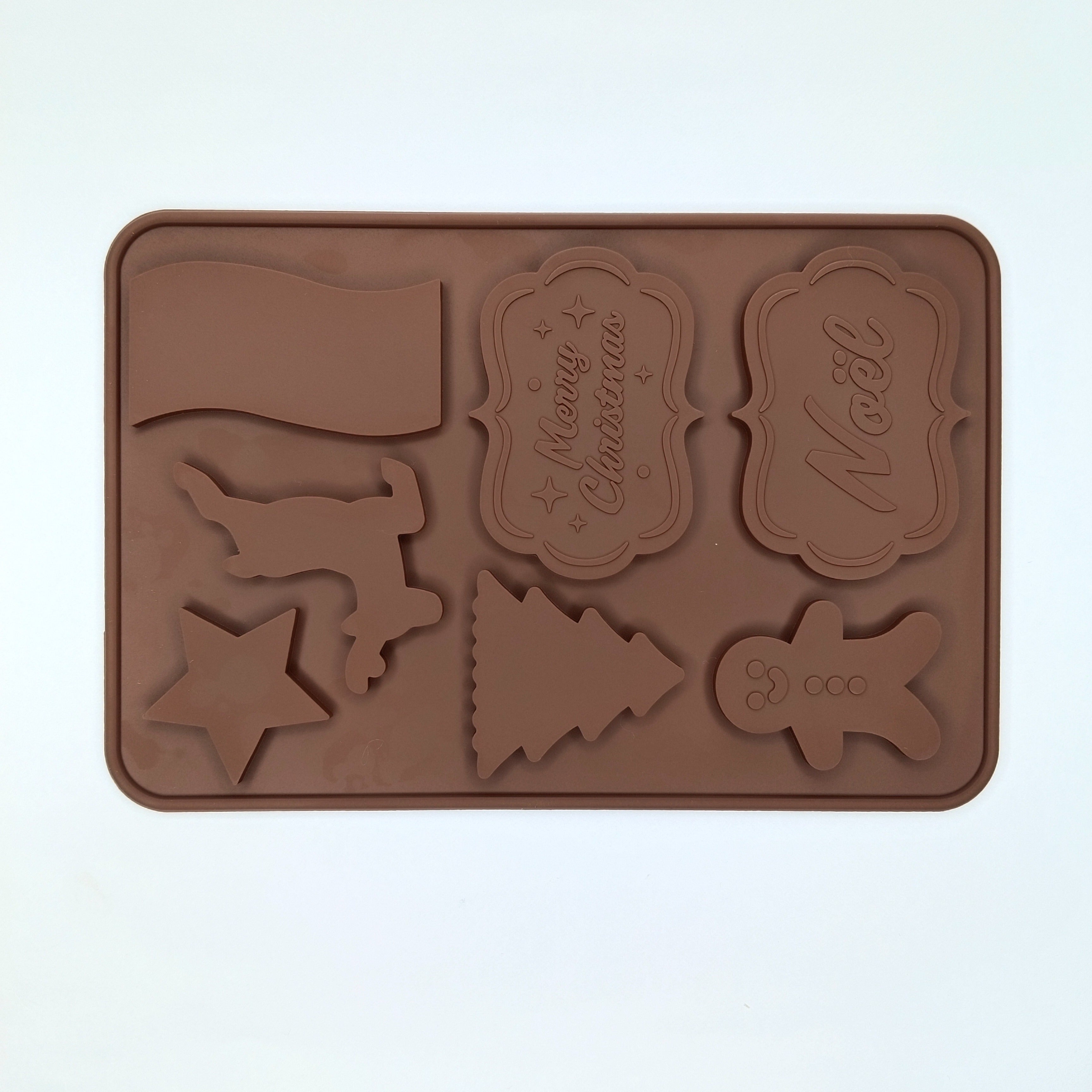 7 cavity Silicone Christmas mold Moose Gingerbread Man CM231