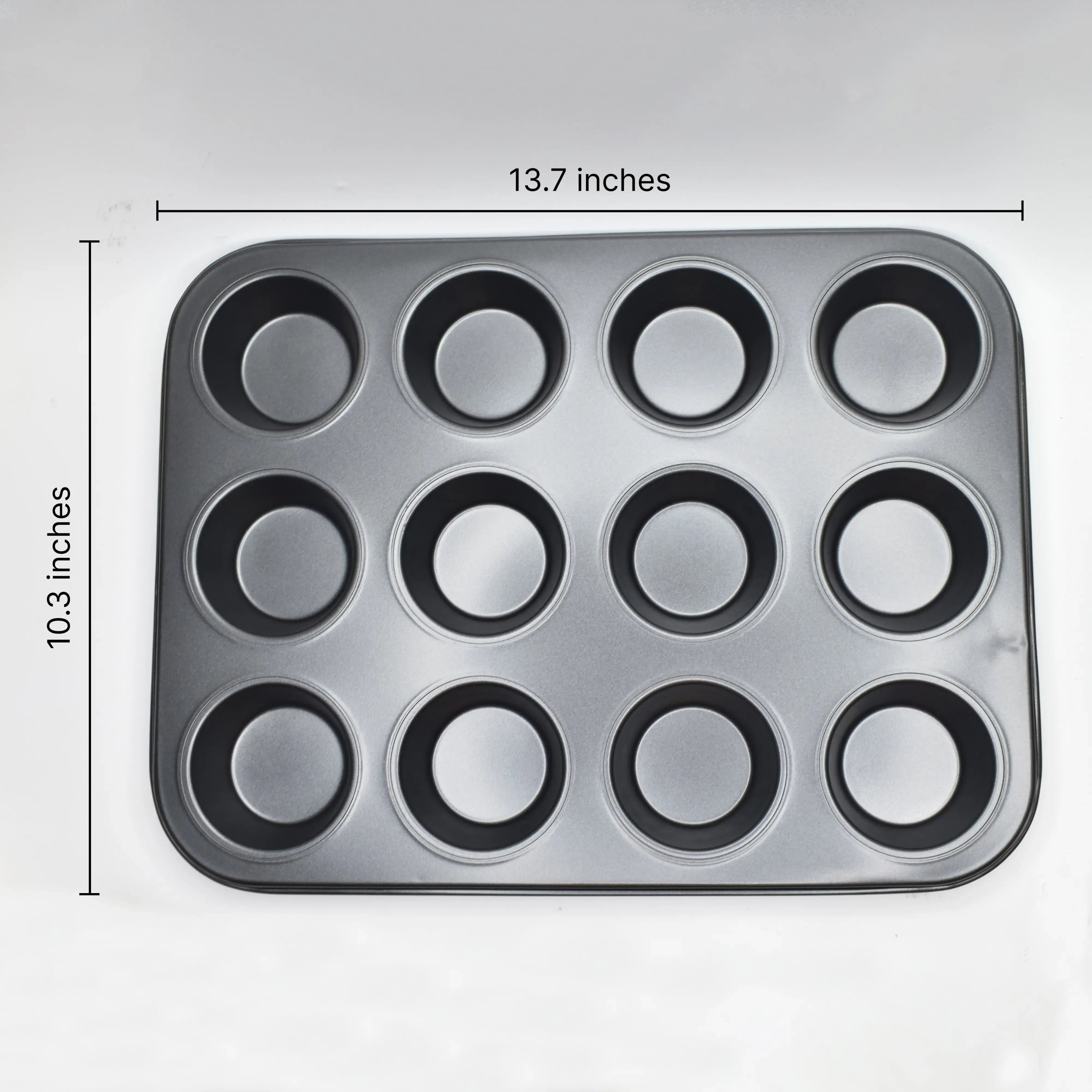 12 in 1 Round Black Muffin & Cupcake Baking Tray BT201