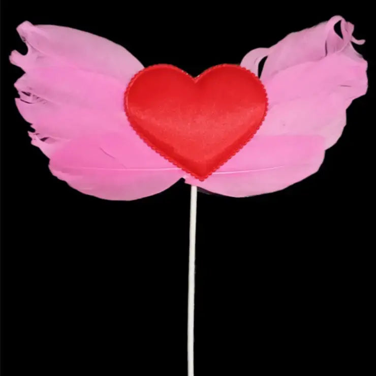 Heart With Wings Cake Topper Pink TPR213