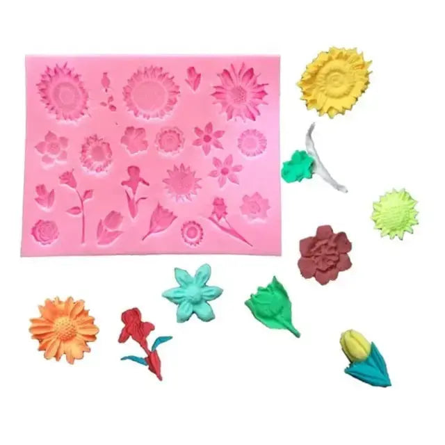 Rose Daisy Sunflower Silicone Mold FM130
