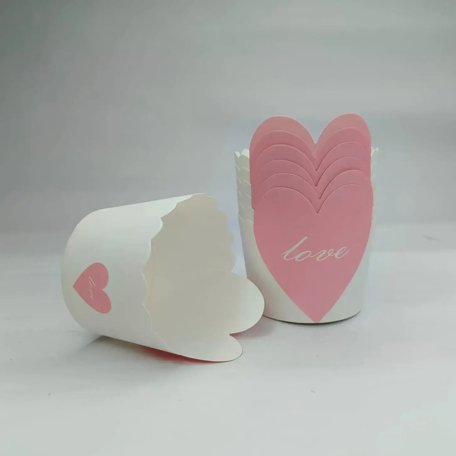 Heart Shape Muffin Cups 50pcs Pkt CL009