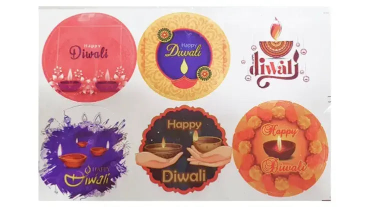 Diwali Jar Stickers – Festive Decorative Labels (No Design Choice) | TPR219