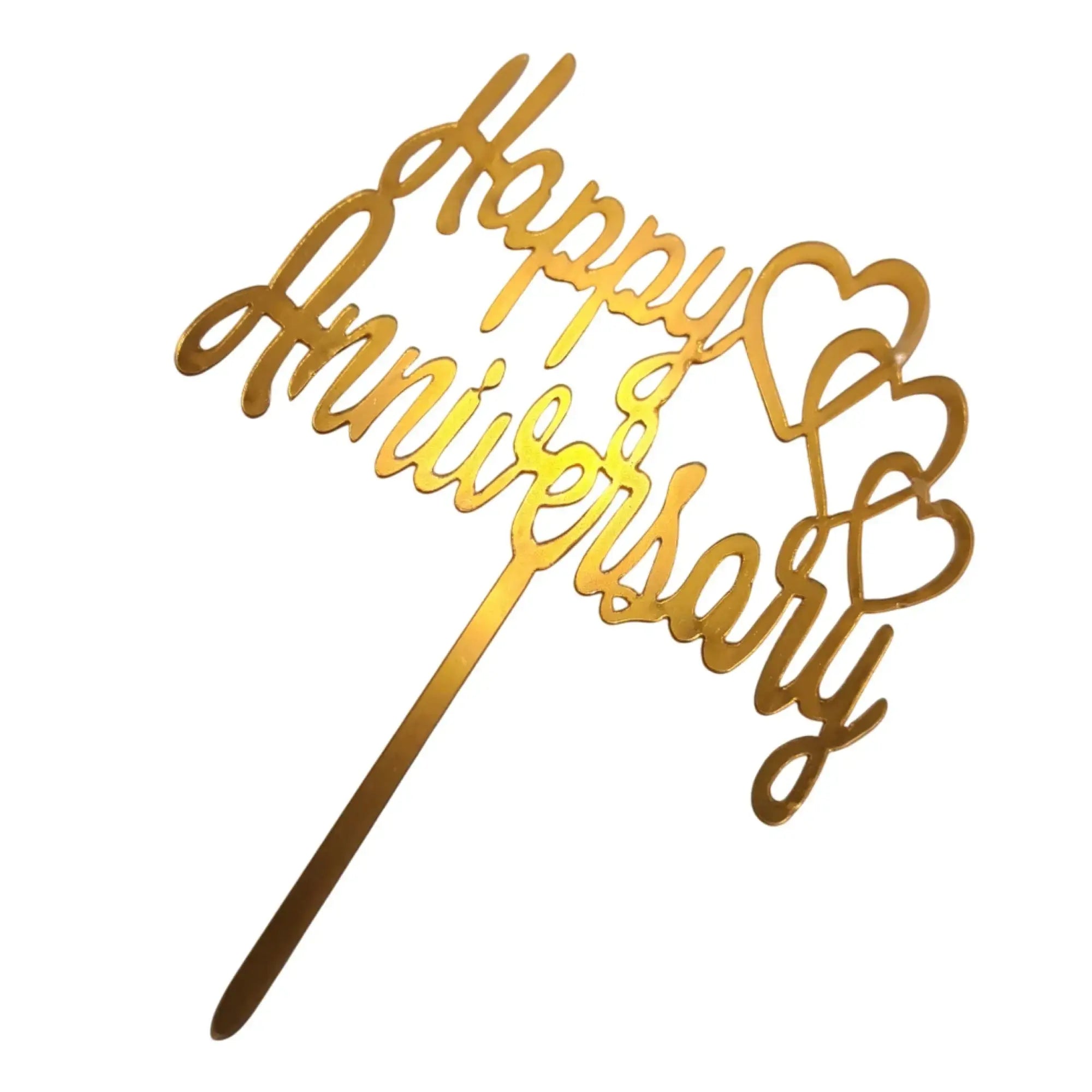 Golden Acrylic Happy Birthday Cake Topper (Design 17) TPR118