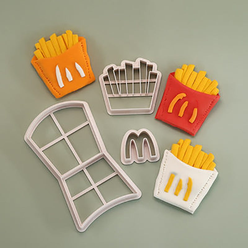 Mc D Fries Logo Fondant Mold 3Pcs Cutter (Mc Donald)  CT090
