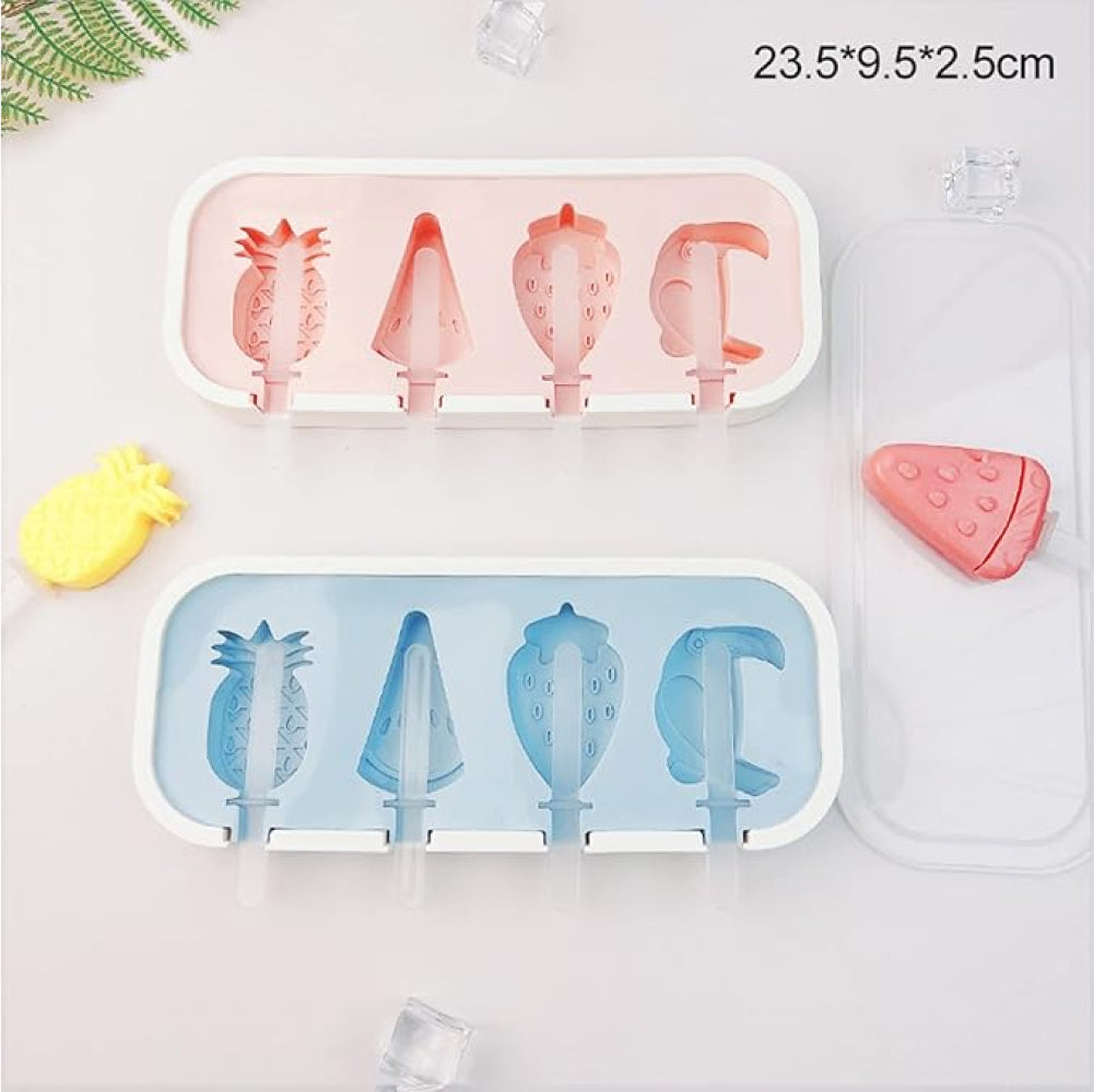 Popsicle Mold Design 4 in use, creating frozen popsicles on a white background.